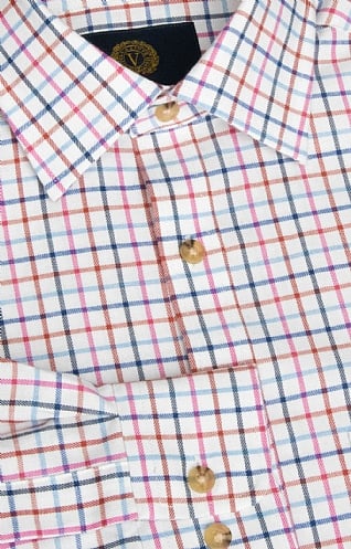 Wool and Cotton Flannel Sport Shirt: Men's Viyella Shirt Royal