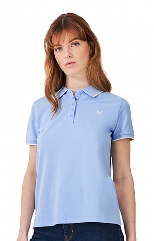 Ladies Crew Clothing Ocean Polo, Powder Blue