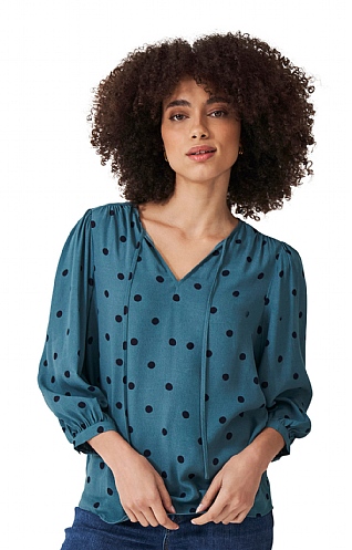 Ladies Crew Clothing Ellen Spotted Blouse, Dot