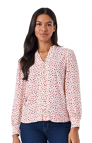 Ladies Crew Clothing Anais Heart Print Blouse, Irene Heart