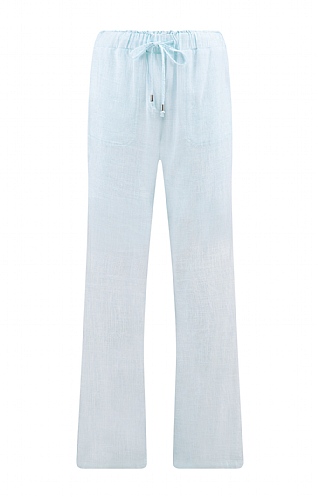 House Of Bruar Ladies Woven Summer Trousers, Baby Blue Mel