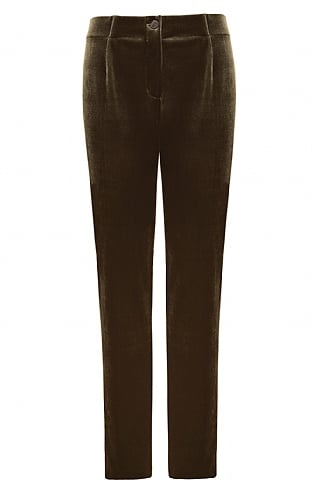 Marella FARISCO Green Velvet Trousers 313603262 002 – Izzi of Baslow