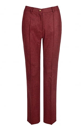 House of Bruar Ladies Tweed Trousers, Cherry Red Melange