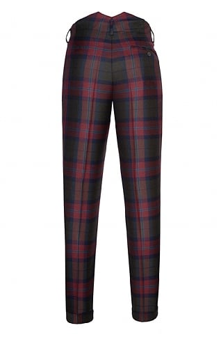 Navy tartan trousers store womens