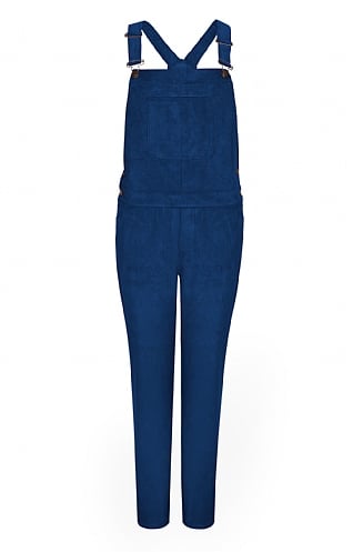 House of Bruar Ladies Wale Cord Dungarees, Cobalt