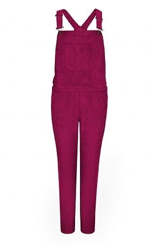 House of Bruar Ladies Wale Cord Dungarees, Rose Pink