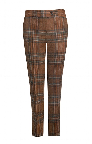 Theory Pants | Pleated Wide-Leg Pant in Wool Flannel Multi - Womens •  Laencuadre