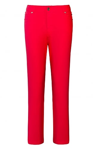 Ladies Marble 7/8 Jeans - Red, Red