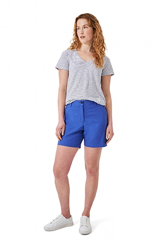 Ladies Crew Clothing Chino Shorts, Strong Blue