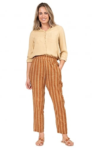 House Of Bruar Ladies Printed Trousers, Pecan Spot