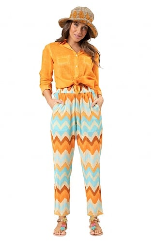 House Of Bruar Ladies Printed Trousers, Zigzag