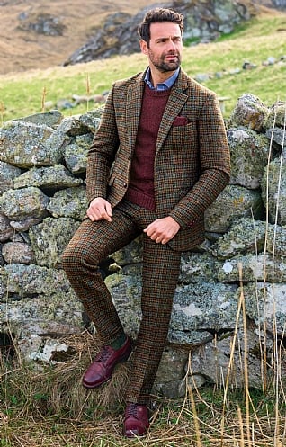 Charles Shortie Overcoat, Rust Brown Herringbone Harris Tweed : Harris Tweed  Shop, Buy authentic Harris Tweed from Scotland.