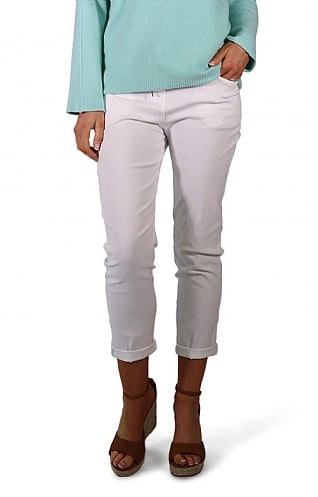 House Of Bruar Ladies Tie Waist Trousers - White, White