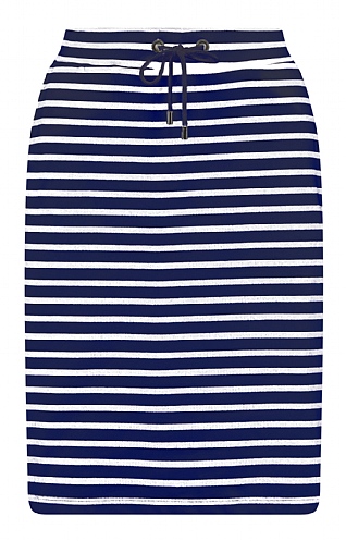 House Of Bruar Ladies Drawstring Breton Stripe Skirt - Navy/White, Navy/White