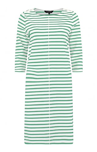 House Of Bruar Ladies Breton Stripe Boat Neck Dress, Green/White