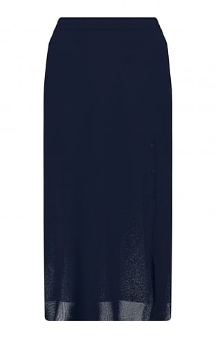 House Of Bruar Ladies Half-Button Knitted Skirt - Navy Blue, Navy