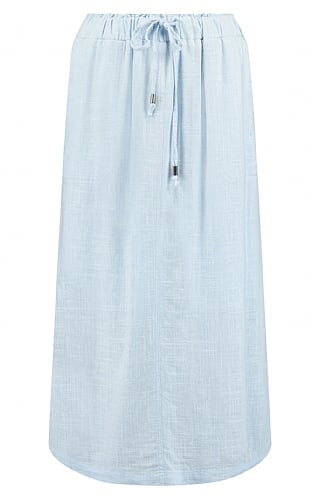 House Of Bruar Ladies Woven Summer Skirt, Baby Blue Mel