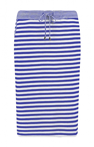 House Of Bruar Ladies Contrast Stripe Skirt - Royal Blue, Royal Blue