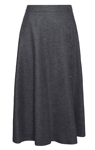 House of Bruar Ladies Button Swing Skirt, Charcoal