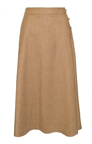 House of Bruar Ladies Button Swing Skirt, Wheat