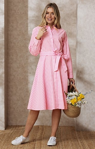 House of Bruar Ladies Cotton Tie Dress, Candy Gingham