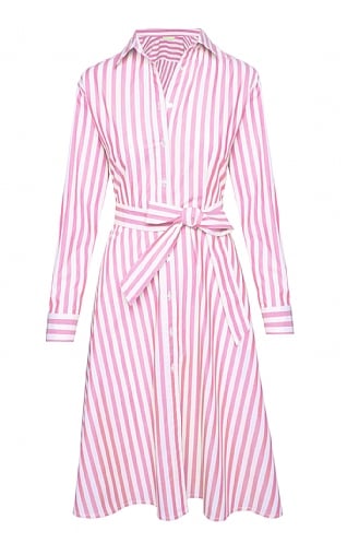 House of Bruar Ladies Cotton Tie Dress, Candy Stripe