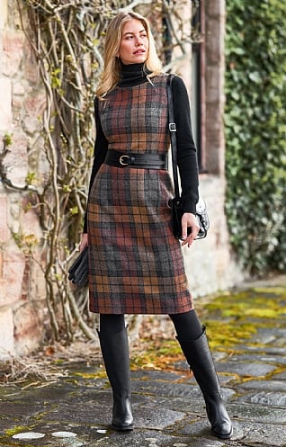 Plaid dress sleeveless hotsell