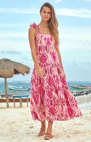 Aspiga Ladies Tabitha Cotton Dress, Ikat Pink