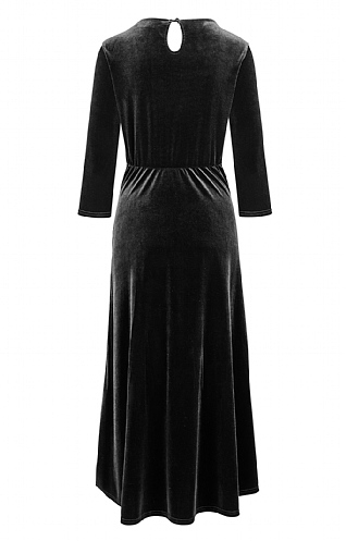 Boat neck 2025 velvet dress