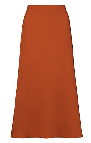 House of Bruar Ladies Linen Rich Midi Skirt, Copper Tan