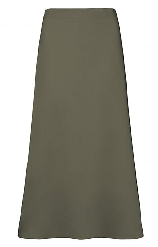 House of Bruar Ladies Linen Rich Midi Skirt, Dark Khaki