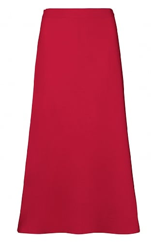 House of Bruar Ladies Linen Rich Midi Skirt - Red, Red