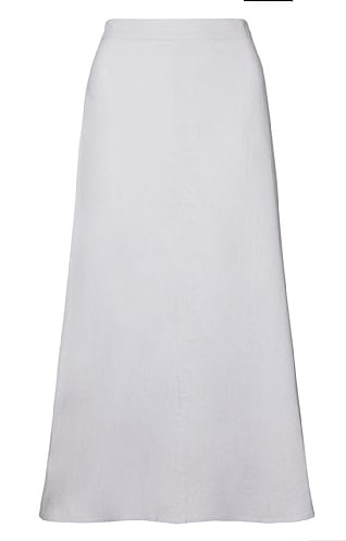 House of Bruar Ladies Linen Rich Midi Skirt - White, White