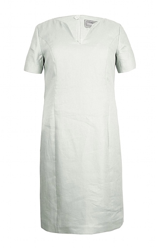 House Of Bruar Ladies Short Sleeved Linen Dress - White, White