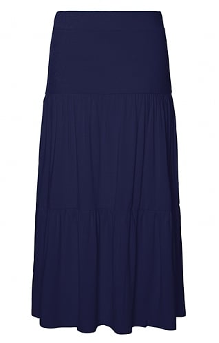 Ladies Marble Tiered Skirt - Navy Blue, Navy