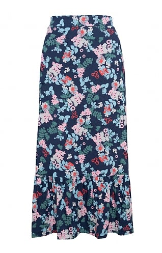 Ladies Lily & Me Witcombe Skirt, Folk Floral Navy