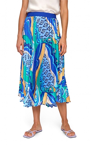 House Of Bruar Ladies Print Skirt - Royal Blue, Royal Blue