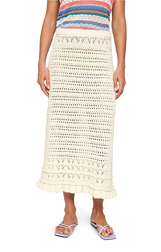 House Of Bruar Ladies Knitted Skirt - Beige, Beige