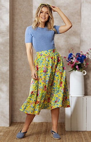 House of Bruar Ladies Skirt<br>Made With Liberty Fabric, Wild Flower