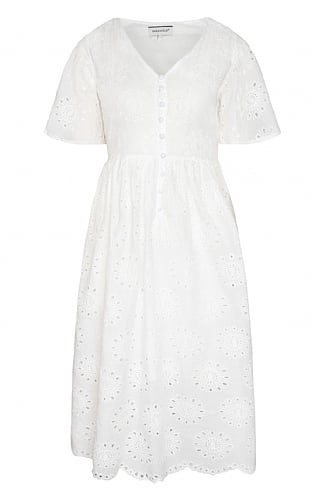 House Of Bruar Ladies Cotton V-Neck Dress, Brderieanglais Whitee