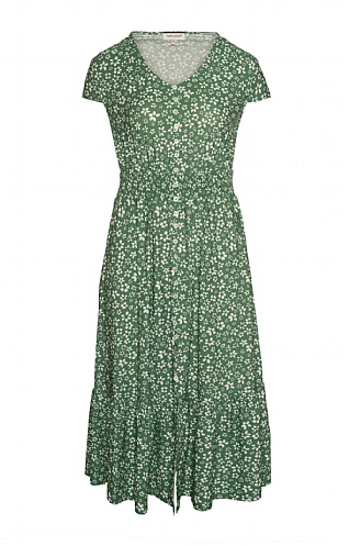 House Of Bruar Ladies Button Through V Neck Floral Dress - Jade Green, Jade