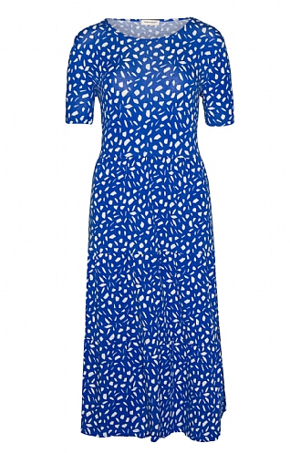 House Of Bruar Ladies Jersey Brush Stroke Dress, Bright Blue