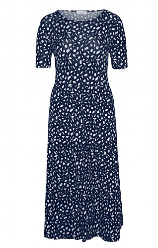 House Of Bruar Ladies Jersey Brush Stroke Dress - Navy Blue, Navy