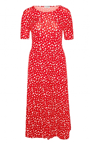 House Of Bruar Ladies Jersey Brush Stroke Dress - Red, Red