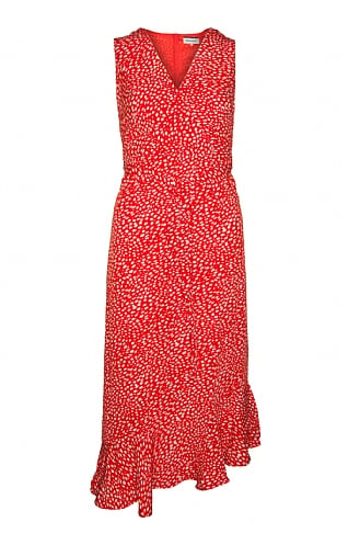 House Of Bruar Ladies Sleeveless Crossover Dress - Red, Red