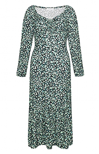 House Of Bruar Ladies Square Neck Floral Dress - Jade Green, Jade