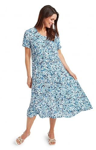 Ladies Adini Selena Dress, Flower Valley Blue