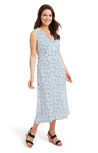 Ladies Adini Selena Dress, Ink Spot Navy/White