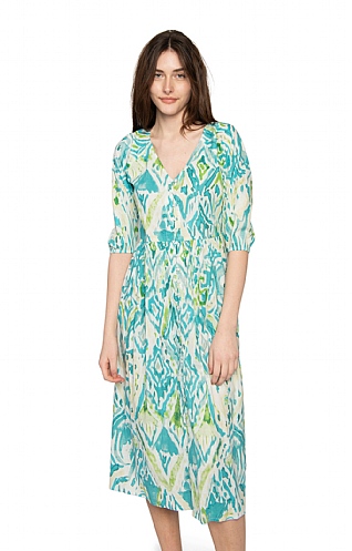 Jessica Graaf Ladies Button Through Dress - Green, Green