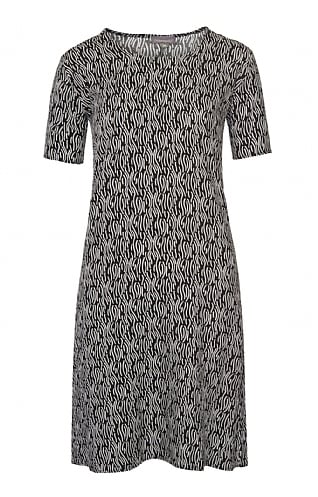 House Of Bruar Ladies Print Dress, Black Swirls